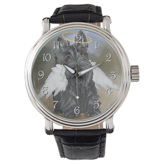 Kleine Scottie-engel Horloge (Voorkant)