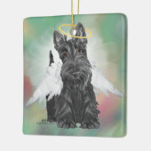Kleine Scottie-engel Keramisch Ornament (Links)