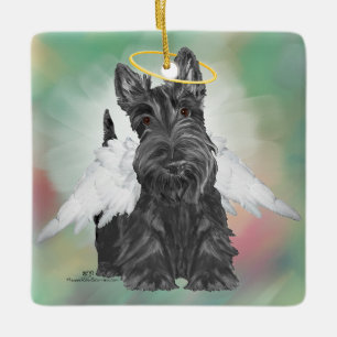 Kleine Scottie-engel Keramisch Ornament