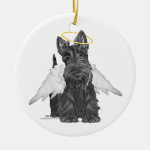 Kleine Scottie-engel Keramisch Ornament