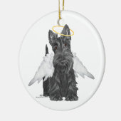 Kleine Scottie-engel Keramisch Ornament (Links)