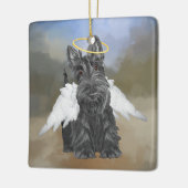 Kleine Scottie-engel Keramisch Ornament (Links)