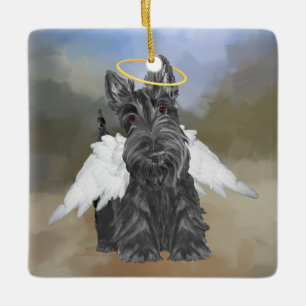 Kleine Scottie-engel Keramisch Ornament