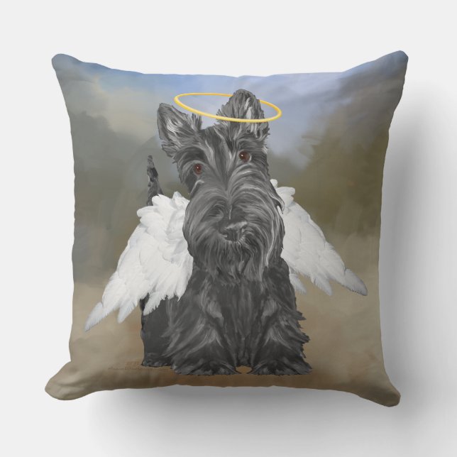 Kleine Scottie-engel Kussen (Voorkant)