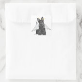 Kleine Scottie-engel Vierkante Sticker (Tas)