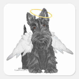 Kleine Scottie-engel Vierkante Sticker