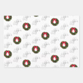 Kleine Scottie Hond met Kerstkrans Inpakpapier Vel (Voorkant)