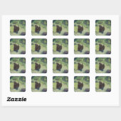 Kleine Scottie in de tuin Vierkante Sticker (Vel)