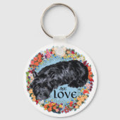 Kleine Scottie op Tartan Sleutelhanger (Voorkant)