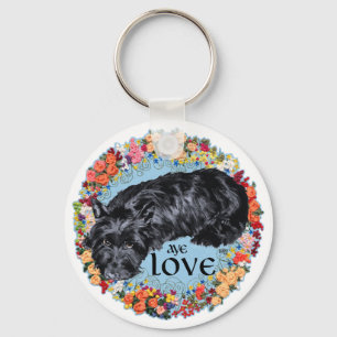 Kleine Scottie op Tartan Sleutelhanger