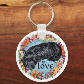 Kleine Scottie op Tartan Sleutelhanger (Voorkant)