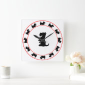 Kleine Scotties Clock Vierkante Klok (Huis)