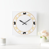 Kleine Scotties Clock Vierkante Klok (Huis)