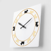 Kleine Scotties Clock Vierkante Klok (Hoek)