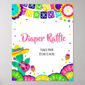 Kleine Senorita Baby shower Luier Raffle Poster (Voorkant)