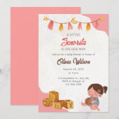 Kleine Senorita baby shower uitnodiging Fiesta (Voorkant / Achterkant)