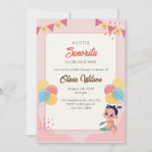 Kleine Senorita baby shower uitnodiging Fiesta (Voorkant)