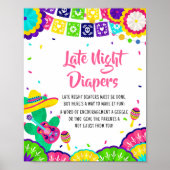 Kleine Senorita Fiesta Baby shower Luier Raffle Poster (Voorkant)