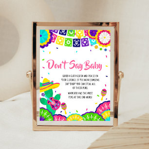 Kleine Senorita Fiesta Baby shower zeg geen Baby Poster