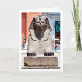 Kleine Sfinx buiten het Museum van Caïro, Egypte Kaart (Voorkant)