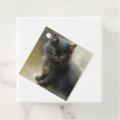 Kleine Shadow Black Kitten Gift Labels (In situ)