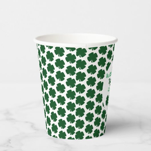 Kleine Shamrock 1st Birthday Paper Cups Papieren Bekers (Rechts)