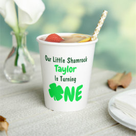 Kleine Shamrock 1st Birthday Paper Cups Papieren Bekers