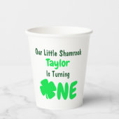 Kleine Shamrock 1st Birthday Paper Cups Papieren Bekers (Voorkant)