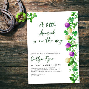 Kleine Shamrock en klaver Neutrale baby shower Kaart