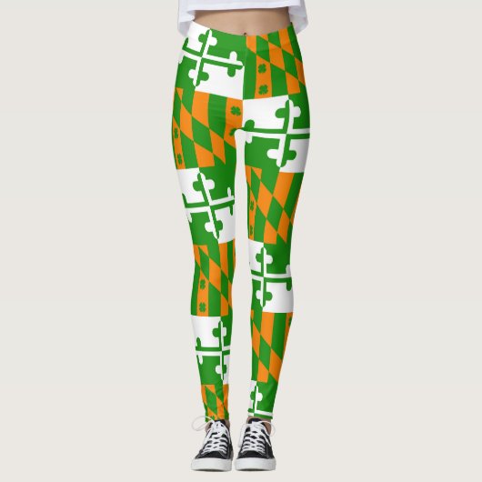 Kleine Shamrock Maryland Flag Leggings Yoga Pants (Voorkant)