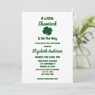 Kleine Shamrock St. Patrick's Day Baby Shower Kaart