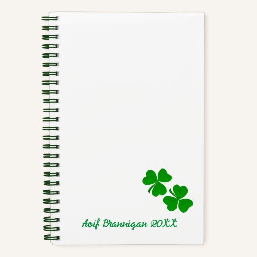 Kleine Shamrocks Klaver Iers Notitieboek (Voorkant)