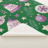 Kleine Sherpa-deken - Paarse kerstbellen en St Sherpa Deken (3/4)