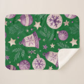 Kleine Sherpa-deken - Paarse kerstbellen en St Sherpa Deken (Voorkant (horizontaal))