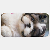Kleine Shih Tzu Puppymand Bloemen Case-Mate iPhone Case (Achterkant (horizontaal))