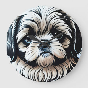 Kleine Shih Tzu ronde wandklok
