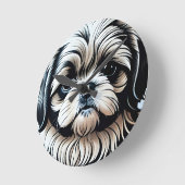 Kleine Shih Tzu ronde wandklok (Hoek)