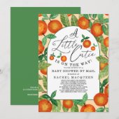 Kleine Sinaasappel botanische Baby shower per post Kaart (Voorkant / Achterkant)