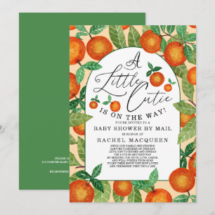 Kleine Sinaasappel botanische Baby shower per post Kaart