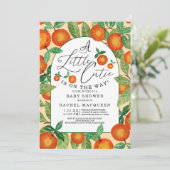 Kleine Sinaasappel kousenvrucht Baby shower Kaart (Staand voorkant)