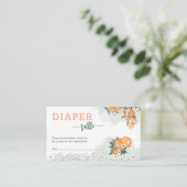 Kleine Sinaasappels Baby shower Daperte Raffle Informatiekaartje (Staand voorkant)