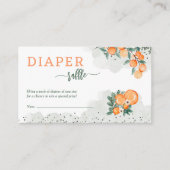 Kleine Sinaasappels Baby shower Daperte Raffle Informatiekaartje (Voorkant)