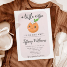 Kleine Sinaasappels met snijroze Baby shower