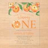 Kleine Sinaasappels van de Waterverf van de Cutie  Acryl Uitnodigingen (Voorkant)