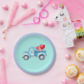 Kleine Single Blue Truck Valentijn Party Papieren Bordje (Feest)