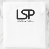 Kleine Sioux Paddlers Ovale Sticker (Tas)