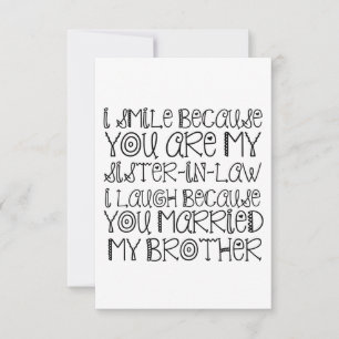 KLEINE SISTER-IN-WET BEDANKKAART