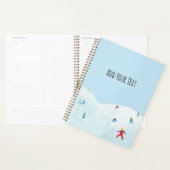 Kleine skiërs op Snowy Hill gepersonaliseerd Planner (Display)