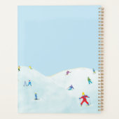 Kleine skiërs op Snowy Hill gepersonaliseerd Planner (Achterkant)