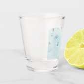 Kleine skiërs op Snowy Hill Shot Glas (Links)